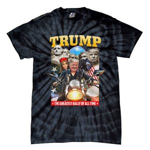 Biker Motorcycle Trump Mount Rushmore American Pride Tie-Dye T-Shirt