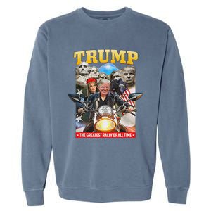 Biker Motorcycle Trump Mount Rushmore American Pride Garment-Dyed Sweatshirt