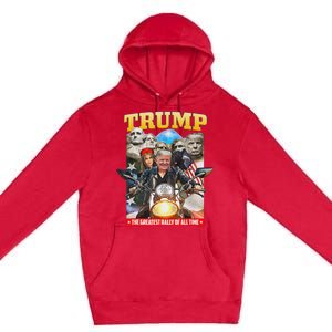 Biker Motorcycle Trump Mount Rushmore American Pride Premium Pullover Hoodie