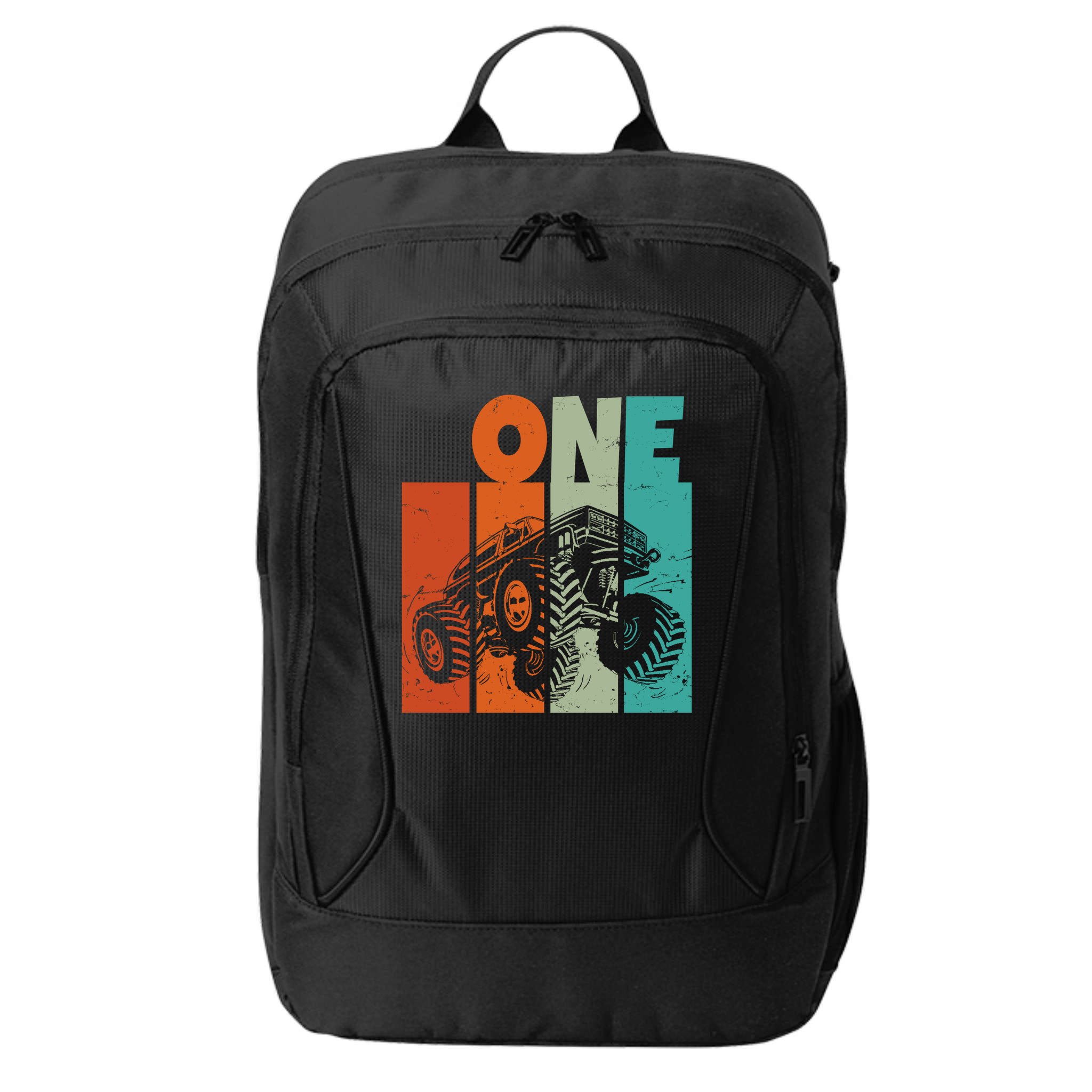 Birthday Monster Truck One Retro 1 Year Old Bday City Backpack
