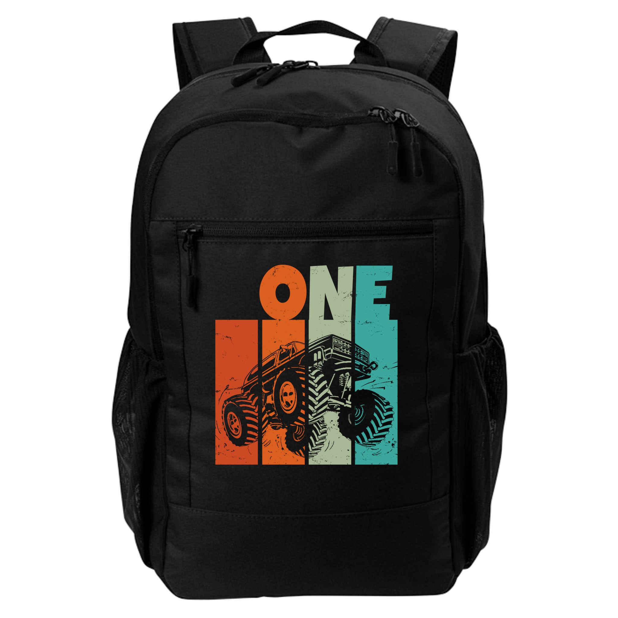 Birthday Monster Truck One Retro 1 Year Old Bday Backpack