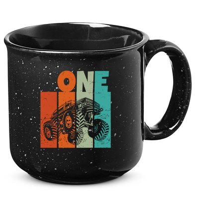 Birthday Monster Truck One Retro 1 Year Old Bday 15oz Campfire Ceramic Mug