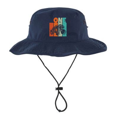 Birthday Monster Truck One Retro 1 Year Old Bday Bucket Hat
