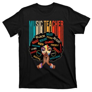 Black Music Teacher Afro Love Melanin African American Wo T-Shirt