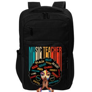 Black Music Teacher Afro Love Melanin African American Wo Impact Tech Backpack