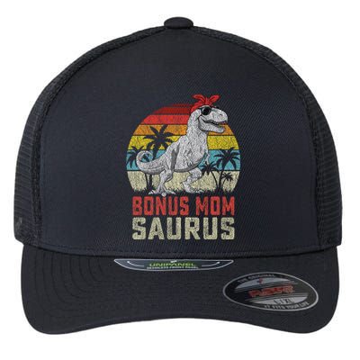 Bonus Momsaurus T Rex Dinosaur Bonus Mom Saurus Family Flexfit Unipanel Trucker Cap