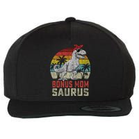 Bonus Momsaurus T Rex Dinosaur Bonus Mom Saurus Family Wool Snapback Cap