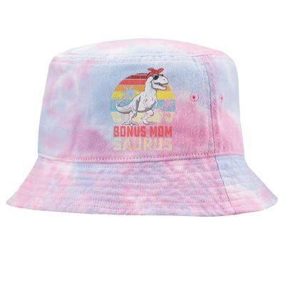 Bonus Momsaurus T Rex Dinosaur Bonus Mom Saurus Family Tie-Dyed Bucket Hat