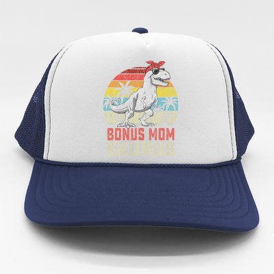 Bonus Momsaurus T Rex Dinosaur Bonus Mom Saurus Family Trucker Hat