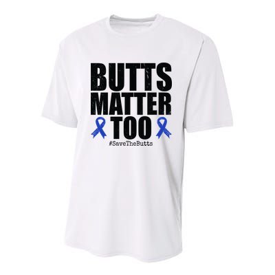 Butts Matter Too Save The Butts Colon Cancer Awareness Youth Performance Sprint T-Shirt