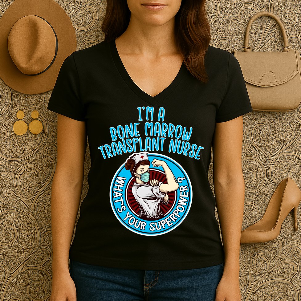 Bone Marrow Transplant Nurse Cute Gift For Women Nursing Apparel Gift Women's V-Neck T-Shirt