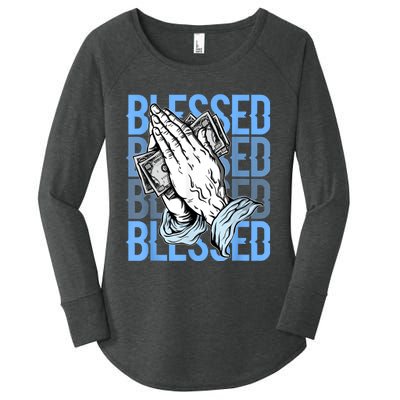 Blessed Matching To Shoe 1 UNC Toe Women's Perfect Tri Tunic Long Sleeve Shirt