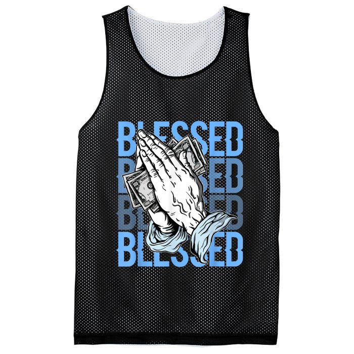 Blessed Matching To Shoe 1 UNC Toe Mesh Reversible Basketball Jersey Tank