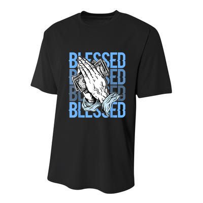 Blessed Matching To Shoe 1 UNC Toe Youth Performance Sprint T-Shirt