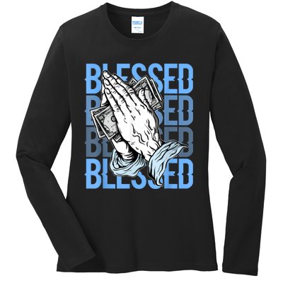 Blessed Matching To Shoe 1 UNC Toe Ladies Long Sleeve Shirt