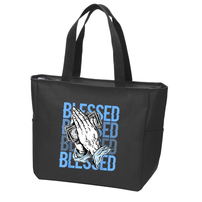 Blessed Matching To Shoe 1 UNC Toe Zip Tote Bag
