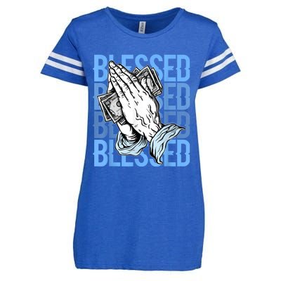 Blessed Matching To Shoe 1 UNC Toe Enza Ladies Jersey Football T-Shirt