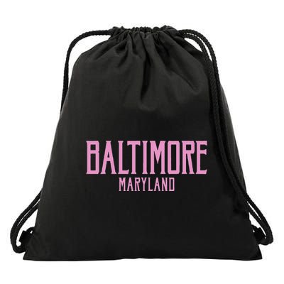 Baltimore Maryland Text Print Drawstring Bag