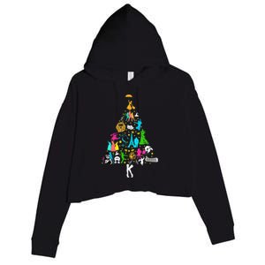 Broadway Musical Theatre Christmas Tree Funny Xmas Crop Fleece Hoodie