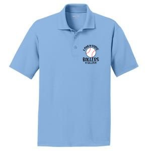 Baseball Mama TBall Mom Gift I Only Raise Ballers Tee Ball Gift PosiCharge RacerMesh Polo