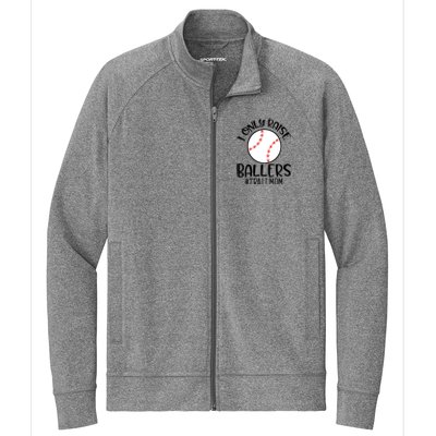 Baseball Mama TBall Mom Gift I Only Raise Ballers Tee Ball Gift Stretch Full-Zip Cadet Jacket