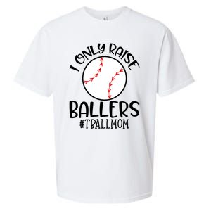 Baseball Mama TBall Mom Gift I Only Raise Ballers Tee Ball Gift Sueded Cloud Jersey T-Shirt