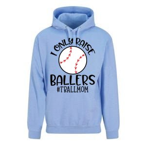 Baseball Mama TBall Mom Gift I Only Raise Ballers Tee Ball Gift Unisex Surf Hoodie