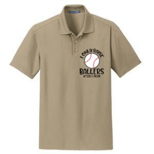 Baseball Mama TBall Mom Gift I Only Raise Ballers Tee Ball Gift Dry Zone Grid Polo