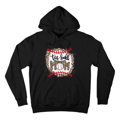 Ball Mom Teeball Mom Leopard Funny Mother's Day Hoodie