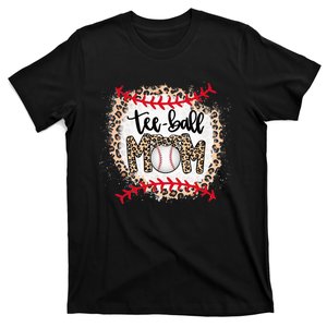 Ball Mom Teeball Mom Leopard Funny Mother's Day T-Shirt