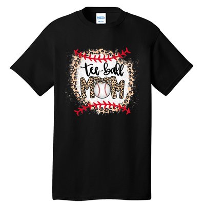 Ball Mom Teeball Mom Leopard Funny Mother's Day Tall T-Shirt