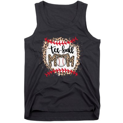 Ball Mom Teeball Mom Leopard Funny Mother's Day Tank Top