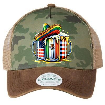 Beer Mexican Usa Flag Cinco De Mayo Drinking Party Legacy Tie Dye Trucker Hat