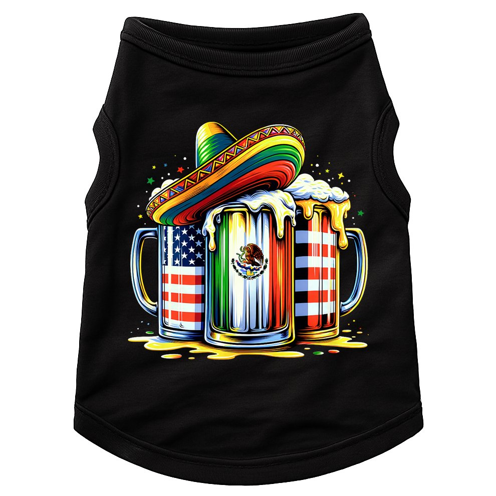 Beer Mexican Usa Flag Cinco De Mayo Drinking Party Doggie Tank