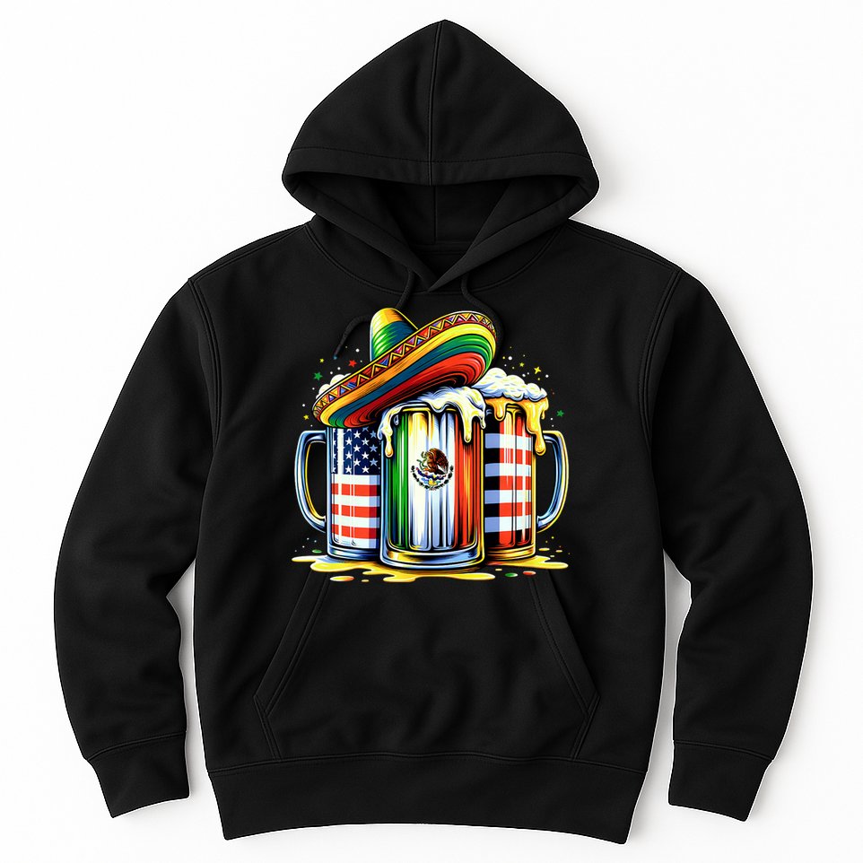 Beer Mexican Usa Flag Cinco De Mayo Drinking Party Hoodie