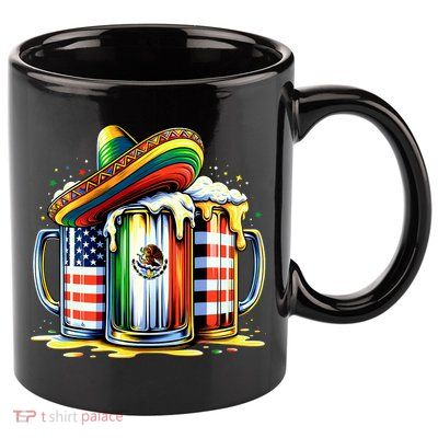 Beer Mexican Usa Flag Cinco De Mayo Drinking Party 11oz C Handle Ceramic Mug