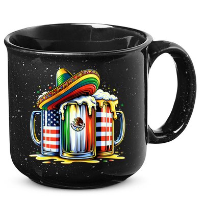 Beer Mexican Usa Flag Cinco De Mayo Drinking Party 15oz Campfire Ceramic Mug