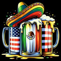 Beer Mexican Usa Flag Cinco De Mayo Drinking Party Drawstring Bag