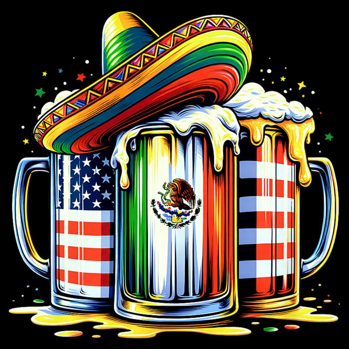 Beer Mexican Usa Flag Cinco De Mayo Drinking Party Drawstring Bag
