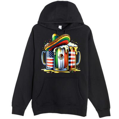 Beer Mexican Usa Flag Cinco De Mayo Drinking Party Premium Pullover Hoodie