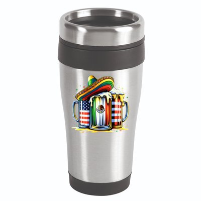 Beer Mexican Usa Flag Cinco De Mayo Drinking Party 16oz Travel Tumbler