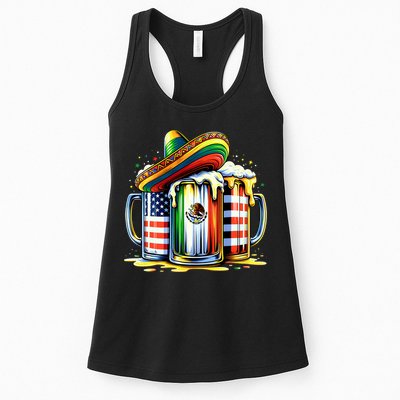 Beer Mexican Usa Flag Cinco De Mayo Drinking Party Womens Tank Top