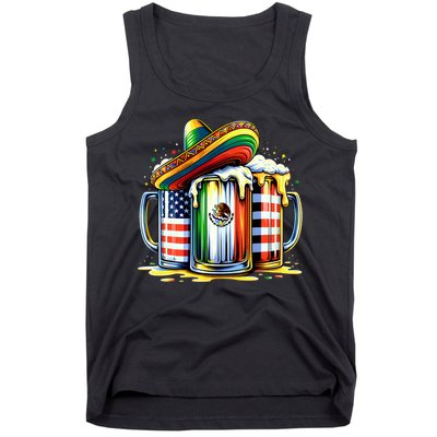 Beer Mexican Usa Flag Cinco De Mayo Drinking Party Tank Top