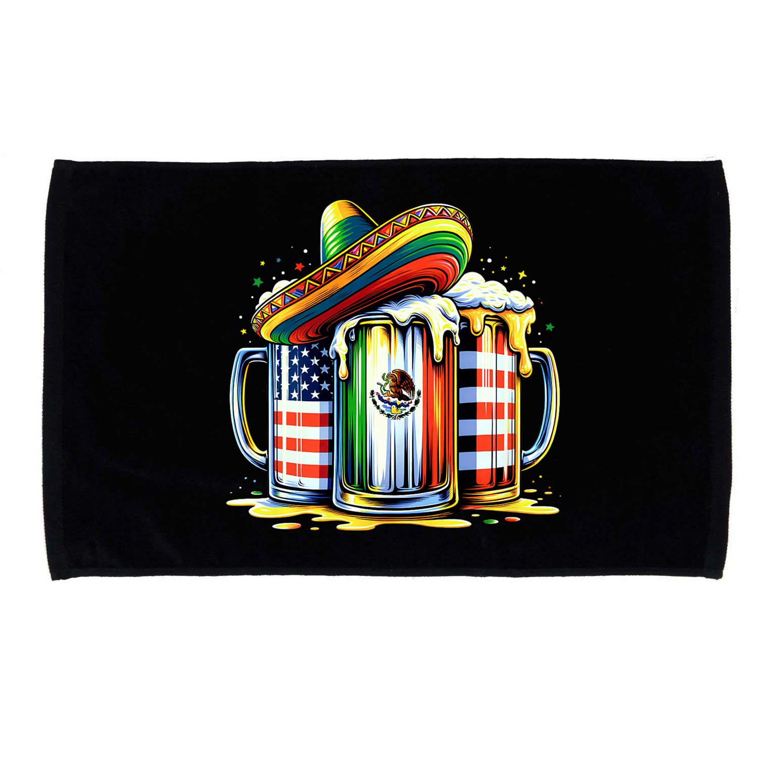 Beer Mexican Usa Flag Cinco De Mayo Drinking Party Microfiber Hand Towel