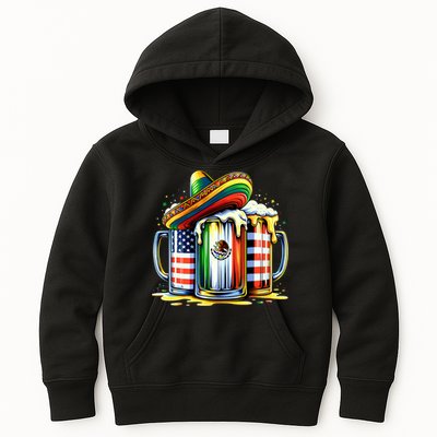 Beer Mexican Usa Flag Cinco De Mayo Drinking Party Kids Hoodie