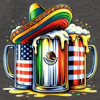 Beer Mexican Usa Flag Cinco De Mayo Drinking Party Vector Backpack