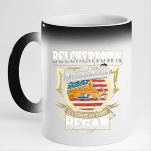 Belchertown Massachusetts Usa Flag 4th Of July Funny Gift 11oz Black Color Changing Mug