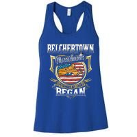 Belchertown Massachusetts Usa Flag 4th Of July Funny Gift Women's Racerback Tank