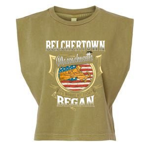 Belchertown Massachusetts Usa Flag 4th Of July Funny Gift Garment-Dyed Women's Muscle Tee