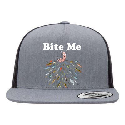 Bite Me Unique Fishing Gift For Fishing Lovers Flat Bill Trucker Hat